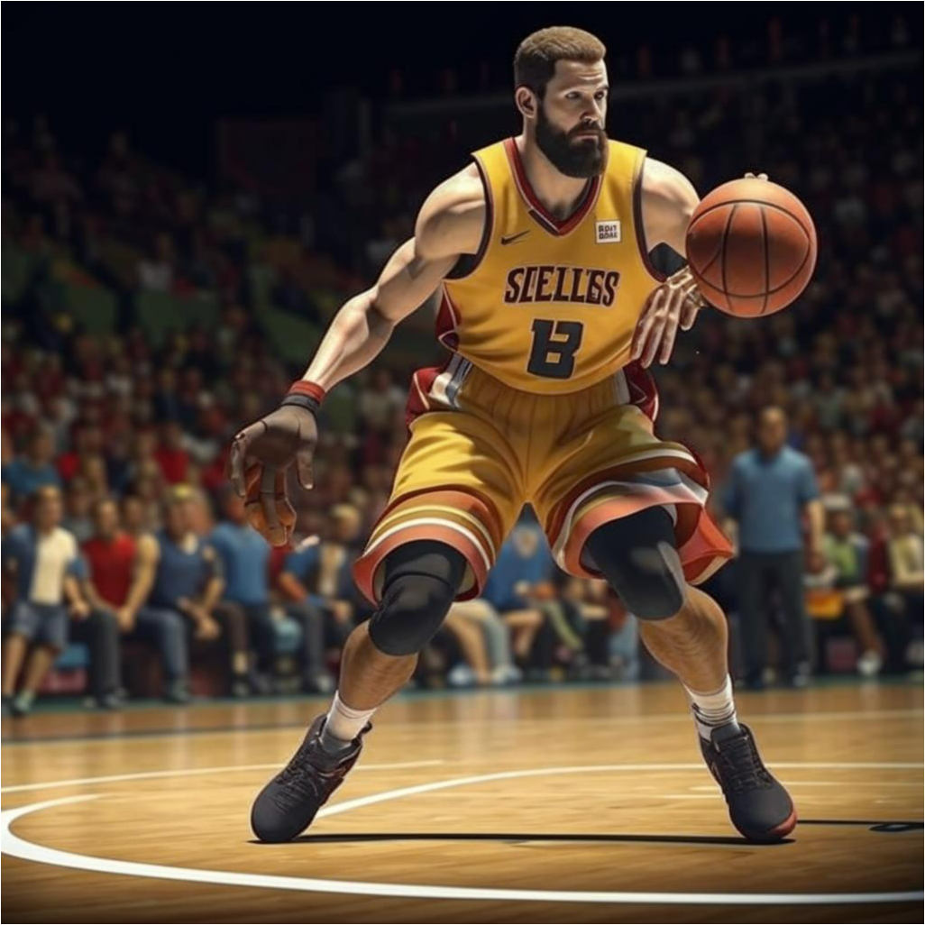 Basketbalový hráč v akci